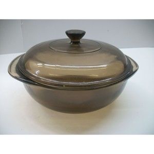 Pyrex Vintage Casserole Dish With Lid #23 Amber Brown